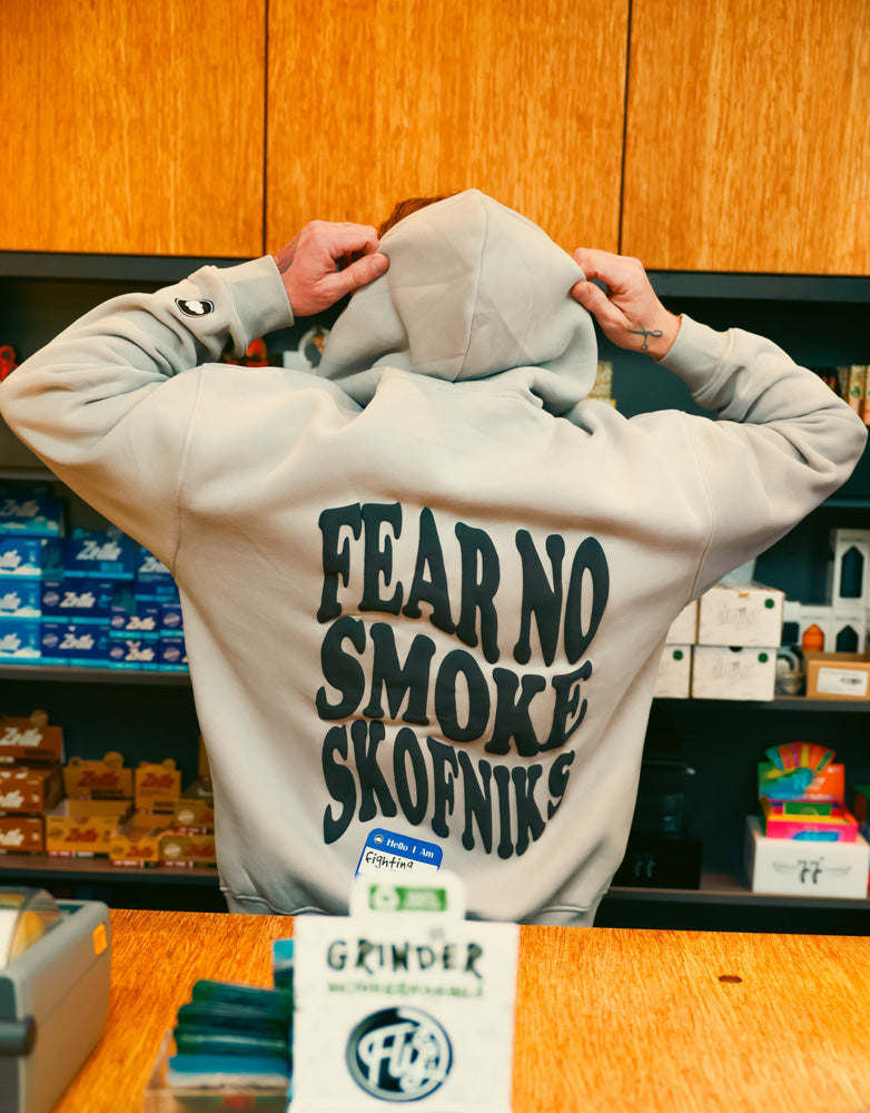 Fear No Smoke Hoodie-Hoo (Grey) Oversized