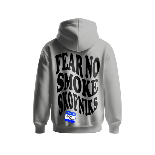 Fear No Smoke Hoodie-Hoo (Grey) Oversized